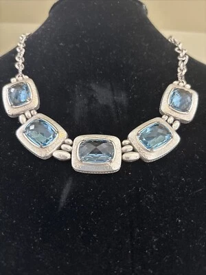 BRILLAN TU VERDADERO COLOR Collar de Plata 5 Piedras CRISTAL Swarovski Facetadas Foto 1 de 4