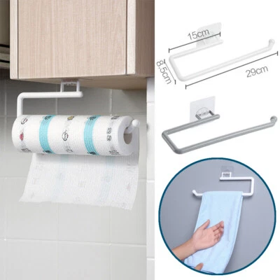 Kitchen Roll Paper Holder Toilet Towel Rack Under Shelf Cabinet Storage Hanger - Image 1 of 4