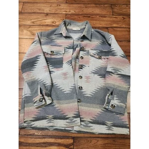 Lilypad Western Strickjacke Jacke Damen klein Azteken Knopfleiste grau LESEN - Bild 1 von 12