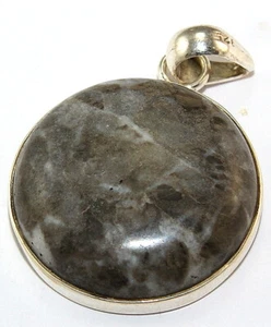 Sterling Silver Brown and Grey Gemstone Pendant Jewellery PEND492 - Picture 1 of 2