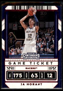 Ja Morant 2020-21 Panini Contenders Draft Picks Game Ticket Red #44 Memphis