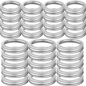 56Pcs Regular and Wide Mouth Canning Jar Rings, Mason Jar Metal Rings or Durabl - Picture 1 of 7