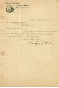 RARE!! “46th New York Governor" Nathan Miller Hand Signed TLS Dated 1913 COA - Picture 1 of 2