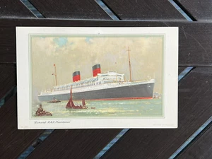 1954 RMS Mauretania registro astratto - da Southampton a New York - linea Cunard - Foto 1 di 2