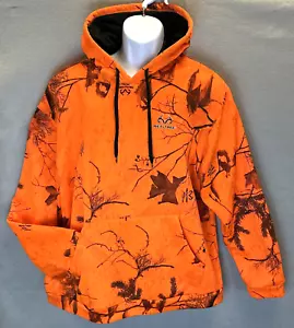 Realtree Performance Fleece Hoodie Mens Large Orange Camo Pullover Sweatshirt - Picture 1 of 8