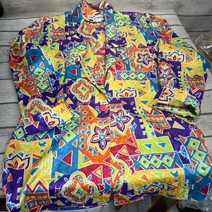 Caron Components Jacket Womens 10 Multicolor Open Front Artsy Vintage USA 90’s - Picture 1 of 10
