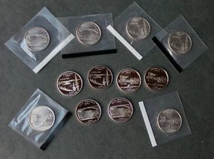 US 2005 S & P & D Satin UNC & Cameo Proof Washington State Quarters 25c Cello - Picture 1 of 4