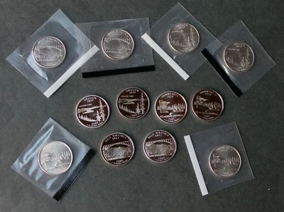 US 2005 S & P & D Satin UNC & Cameo Proof Washington State Quarters 25c Cello - Image 1 of 4