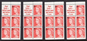 1967 5c on 4c Red QEII Overprint Australia Booklet Pane "POST EARLY" TAB MNH X 4 - Picture 1 of 1