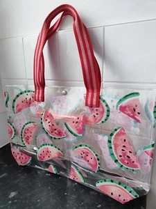 Cath Kidston Clear Watermelon Beach Tote Bag Large Plastic Transparent Multi - Picture 1 of 5