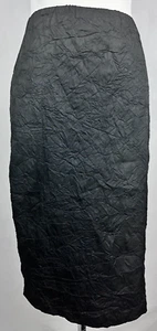 Nicole Miller Women's Black Business Casual Midi Crinkle Pencil Skirt Size S - Picture 1 of 4