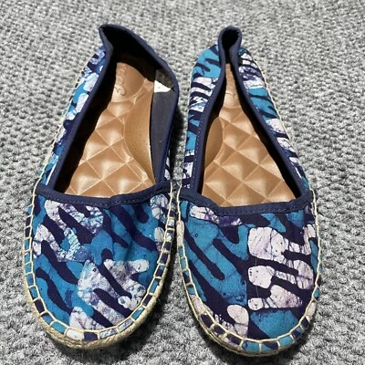 Reef Womens Espadrille Ballet Flats Batik Blue Purple Quilted Beach Adult 6.5 B - Image 1 of 4