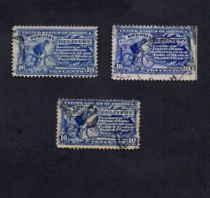 1902/11 USA 3 x 10c BLUE p12 SPECIAL DELIVERY STAMPS GU SG E326 OR E404 c£33+