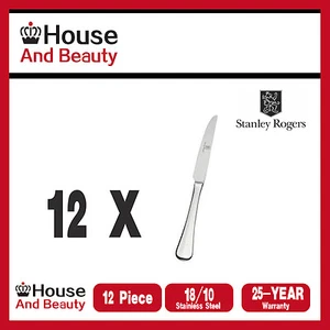 New STANLEY ROGERS Baguette 12 Piece Dessert Knife 18/10 Quality Stainless Steel - Picture 1 of 1