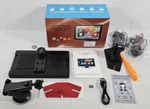 Autoradio Portatile 9" con Dash Cam Bluetooth CarPlay Android Auto Touchscreen - Foto 1 di 19