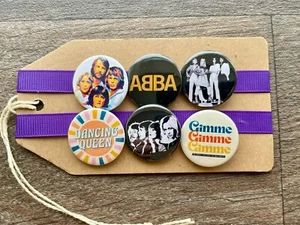 ABBA - Pop Music, Singers, Band Icon, Waterloo, Mamma Mia- Button Pin Badge Set - Picture 1 of 3