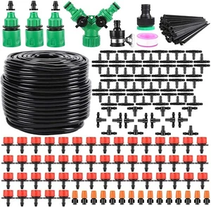 Garden Automatic Irrigation System 164FT 200 Pack Drip Irrigation Kit 1/4" Blank - Picture 1 of 7