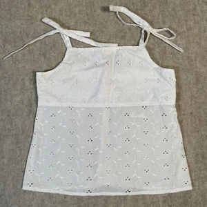 Kelly’s Kids Medium (7-8) Shoulder Tie Top White Eyelet Lace - Picture 1 of 8