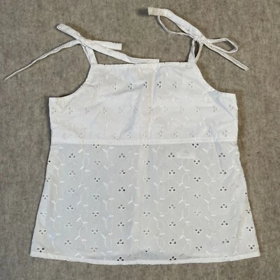 Kelly’s Kids Medium (7-8) Shoulder Tie Top White Eyelet Lace  - Image 1 of 4