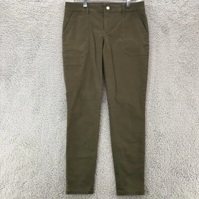 Pantalones chinos Calvin Klein para mujer 4 botones verdes cremallera bolsillos laterales tiro medio Foto 1 de 4