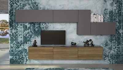 MOBILE PARETE COMPONIBILE SOGGIORNO MADIA CREDENZA P.TV LACCATO OPACO 114 - Immagine 1 di 4