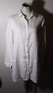Camicia tunica LINO vintage TAHARI bianca 100% lino taglia M/L - Foto 1 di 6