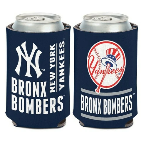 New York Yankees Slogan Design MLB Can Cooler 12oz Collapsible Koozie Cover