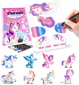 Paint with Unicorn Water Coloring Books for Toddlers, 3D Puzzles Watercolor Pain - Picture 1 of 12