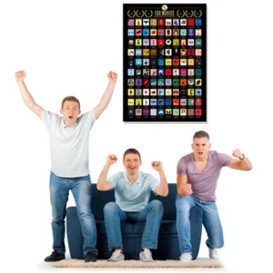100 Movies Scratch Off Film Poster Wallpapers Wall Decorate For Movie Love P GF - Picture 1 of 9