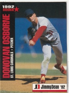 FREE SHIPPING-MINT-1992 Jimmy Dean Rookie Stars Food Issue Donovan Osborne #7