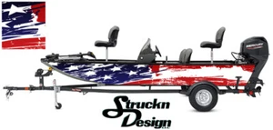Bandera Americana Envejecida EE. UU. Gráfico Pesca Vinilo Lubina Pez Calcomanía Envoltura Barco Kit - Imagen 1 de 1