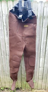 Cabela's Neoprene Stockingfoot Fishing Chest Waders Brown Size MLR - Picture 1 of 10