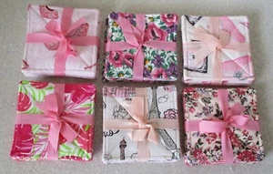 Pink Coaster Sets of 6 - 4" Squares - Picture 1 of 13