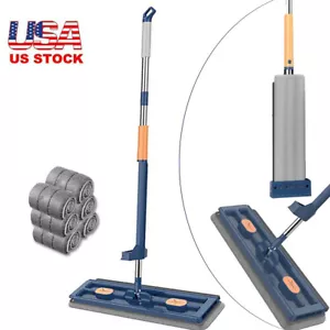 Upgrade Style Large Flat Mop 360°Rotating Magic Self Wringing Mop W/ 6PCS Rags - Picture 1 of 11