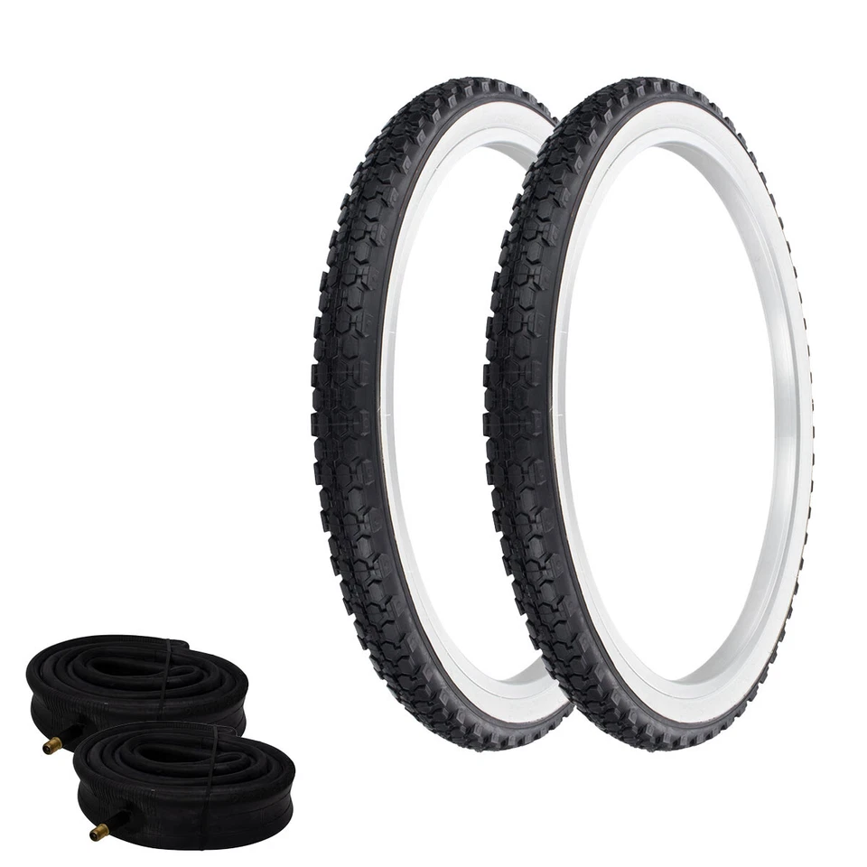 PRO+ TIRES 24 x 2.125 BLACK/WHTIE P-1075A W/ HEAVYDUTY TUBES - Image 1 of 1