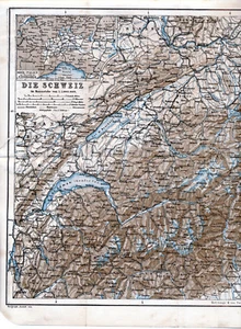Suiza 1893 + 1927 orig. Mapas Berna Lugano Zurich Basilea Lausana Chur - Imagen 1 de 4