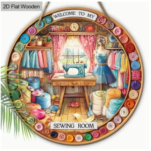 Welcome To My Sewing Room Sign 20x20cm NEW SEALED UK - Picture 1 of 4