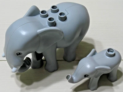 LEGO Duplo Mom Elephant & Baby Family Nature Wildlife Wild Animal Lot - Image 1 of 2