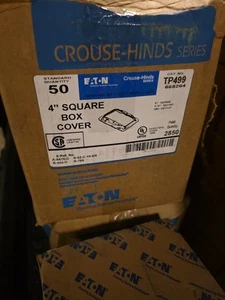 50 Eaton Crouse-Hinds TP499 4" Caja Cuadrada Cubierta Anillo de Barro Acero 5/8" Elevado - Imagen 1 de 2