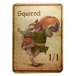 Squirrel Monk Metal Token Magic Card | Hand-Drawn Fantasy Proxy Art on Aluminum - Picture 1 of 9