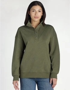 Time and Tru Maglione Donna Henley Verde Oliva Taglia Extra Large (16-18) NUOVO - Foto 1 di 12