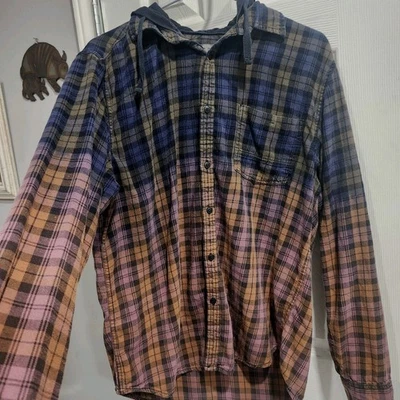 Camisa con Capucha Decree Franela a Cuadros L Para Mujer Grunge Patinadora Y2K Inspirada en los Años 90 Foto 1 de 4