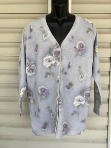 Vintage Gabriella V-Ausschnitt Cardigan Pullover Damen Gr. 1X 45" Brustumfang Wollmischung ITALIEN - Bild 1 von 10