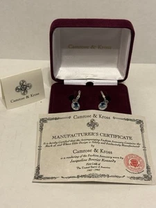 Signed BBJ 925 Sterling Silver Blue & White Sparkle Stone Dangle Earrings !!! - Picture 1 of 3