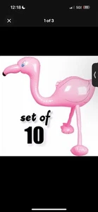 10 - 27" Pink Flamingo Inflatable Party Blow Ups ~ Tropical Luau Bird Toys Lot - Picture 1 of 1