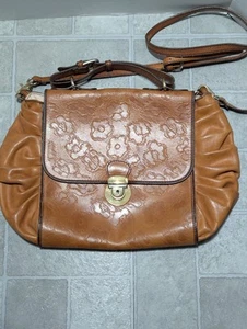 Authentic RED Valentino Brown Leather Bow Purse Crossbody Italy - Picture 1 of 6