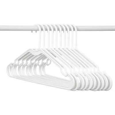 STYLE SELECTIONS Heavy-Duty Non-Slip Plastic Clothes Hangers with Double Hooks White 10 Pack