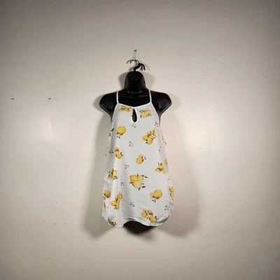 Blusa Top Halter Camisola HAUTE FOX De Colección Mujer 1X Blanco Amarillo Limones Semi Transparente Foto 1 de 4