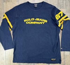 Vintage Ralph Lauren Polo Jeans Company Shirt Mens XL Rugby Spellout Embroidered - Picture 1 of 11
