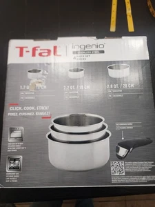 TEFAL INGENIO EMOTION 4-TEILIGES KOCHGESCHIRRSET KOCHTÖPFE 16/18/20 ABNEHMBARER GRIFF - Bild 1 von 7